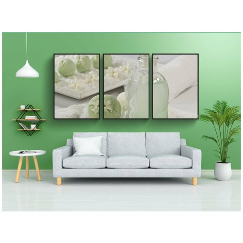 фото Набор модулных постеров для интерьера "шарики для ванны, мята, waldmeister" 60x90 см. в тубусе, без рамки lotsprints