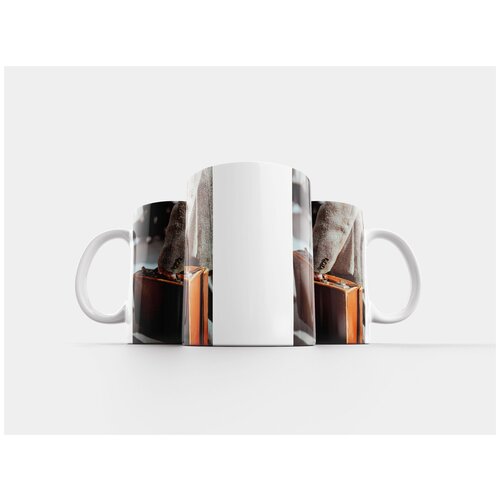 фото Кружка "браун, кожа, дело 320 мл. белая" lotsprints