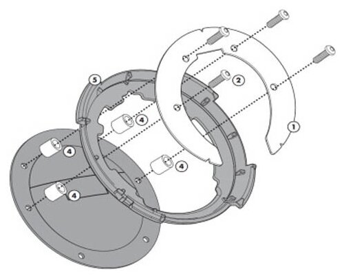 Крепеж TANKLOCK сумки на бак мотоцикла (BMW GS-series/Ducati Givi Black (BF11)