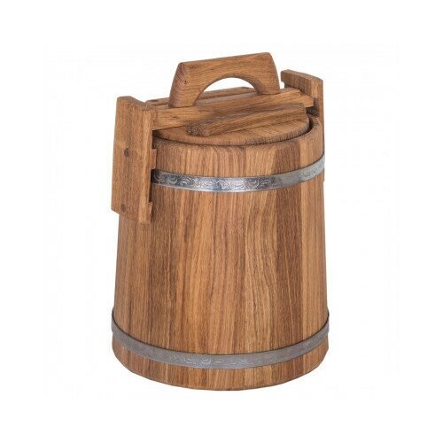 Кадка дубовая БонПос 5 литров (нержавеющий обруч)