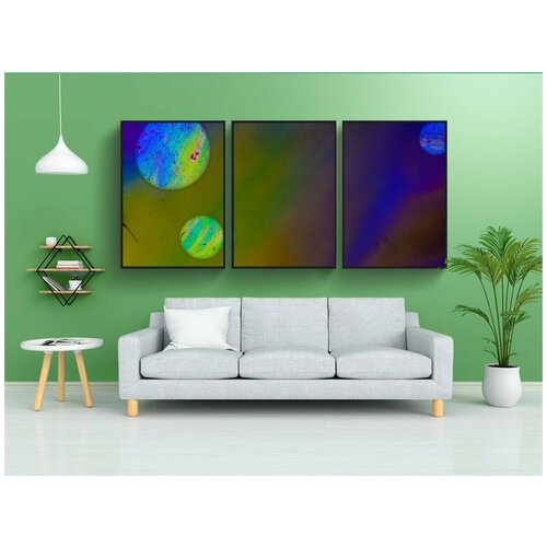 фото Набор модулных постеров для интерьера "изобразительное искусство, пузырь, цвет" 60x90 см. в тубусе, без рамки lotsprints