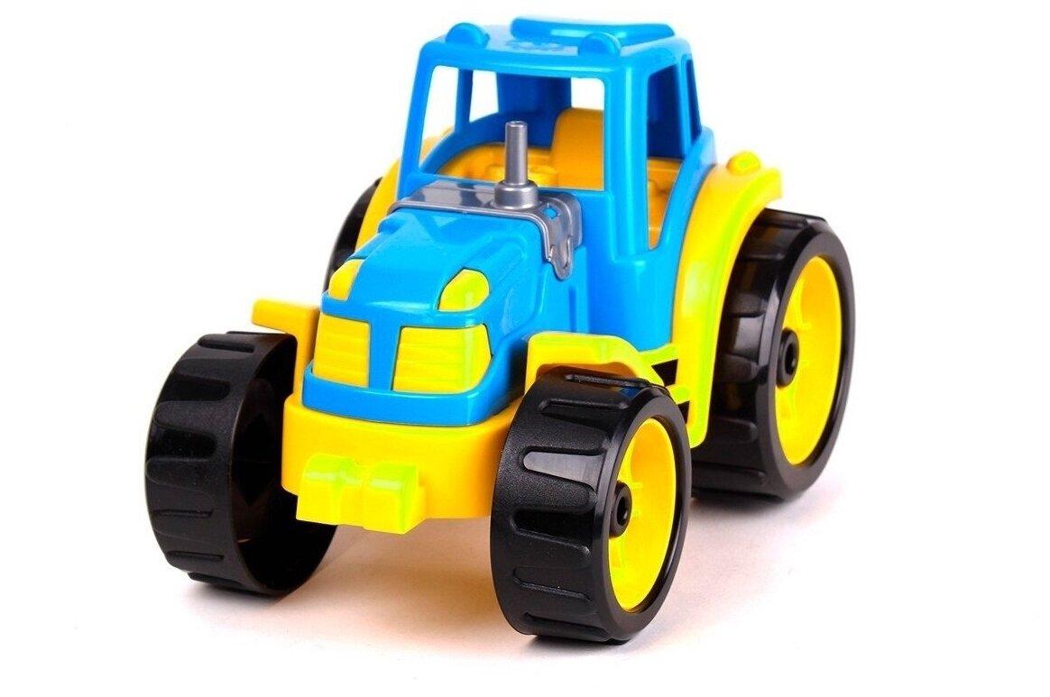 Игрушка ТехноК Трактор, голубой с желтым (3800) - фото №2