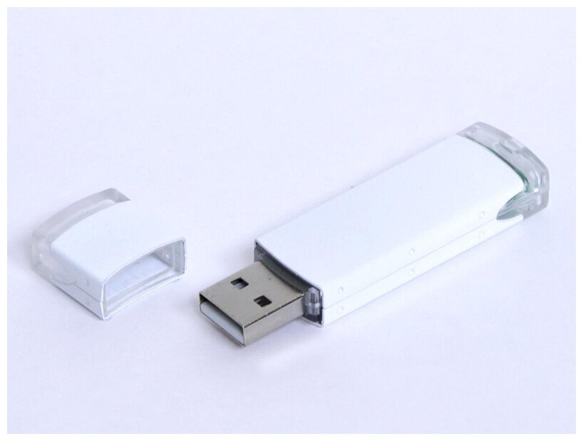 Классическая металлическая флешка для нанесения логотипа (64 Гб / GB USB 2.0 Белый/White 014 флэш накопитель APEXTO U302)