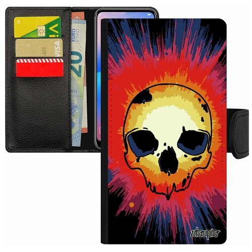 фото Чехол книжка на мобильный apple iphone se 2020, "череп" skull хэллоуин utaupia