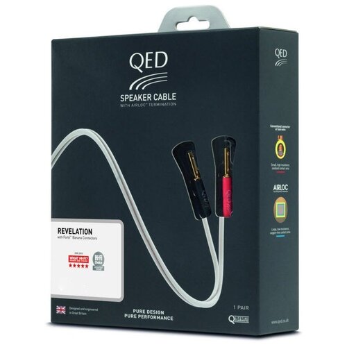 Акустический кабель Single-Wire Banana - Banana QED (QE1444) Revelation Airloc banana 5.0m 1 5m long 6 35mm ts to banana plug speaker audio cable 1 4 ts speaker wire cord to dual 4mm banana plugs audio cable ofc hifi