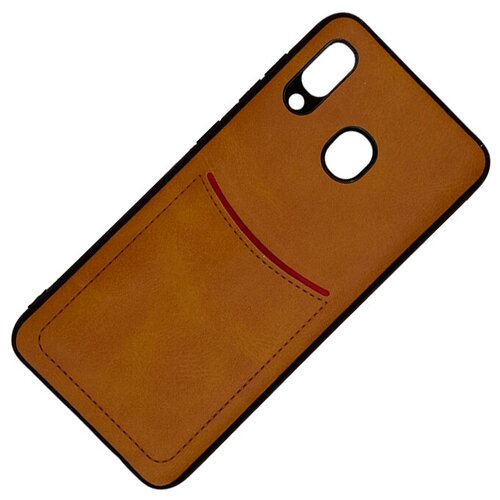 Чехол ILEVEL с кармашком для Samsung A30 / A20 светло-коричневый