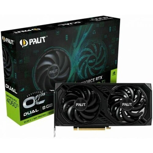 Видеокарта Palit RTX4060TI DUAL NVIDIA GeForce RTX 4060TI 8192Mb PCI-E 40 128 GDDR6 23109000 HDM Ret 5638500₽