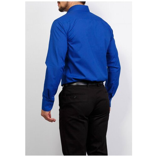 фото Рубашка мужская длинный рукав casino c230/15/010/z, полуприталенный силуэт / regular fit, цвет синий, рост 174-184, размер ворота 40