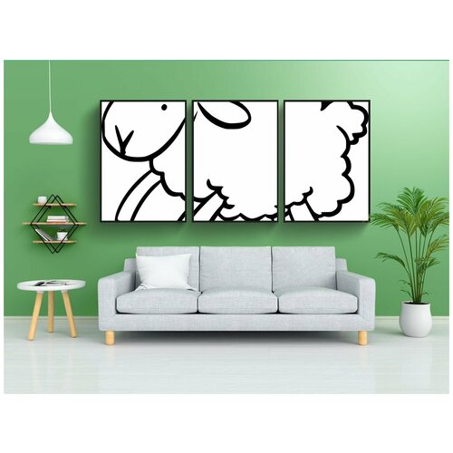 фото Набор модулных постеров для интерьера "животное, уши, голова" 60x90 см. в тубусе, без рамки lotsprints