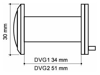 Глазок дверной стеклянная оптика DVG1 16/35х60 GP Золото