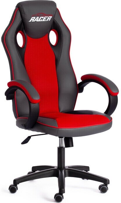 Компьютерное кресло TetChair Кресло RACER GT new кож/зам/ткань, металлик/красный, 36/08