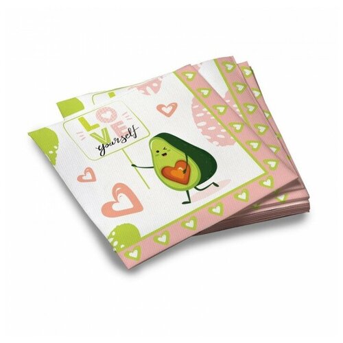 Салфетки ND Play Авокадо-1, 20 листов салфетки бумажные для декупажа для стола горох на зеленом 33х33 см 20 шт