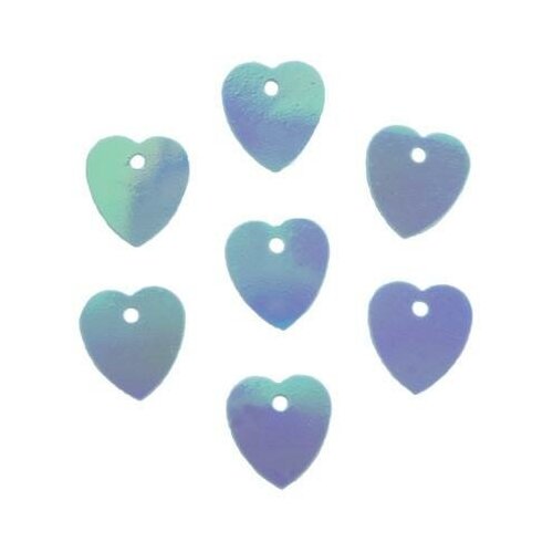 Пайетки Астра Сердечки 10x10 мм цвет 17 светло-бирюзовый 10 упаковок по 10 грамм количество товаров в комплекте 10 169₽