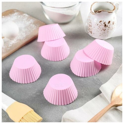 фото Доляна набор форм для выпечки доляна «риб.круг», 6 шт, 7×3,3 см, цвет микс