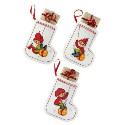 фото Набор для вышивания permin 21-1246 рождественские носки