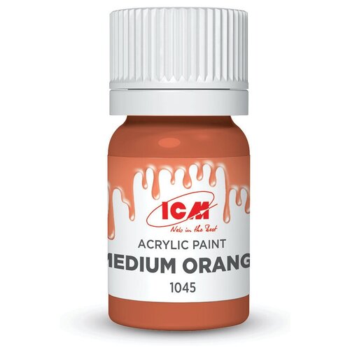 ICM Краска акриловая, Средний оранжевый (Medium Orange), 12 мл, C1045