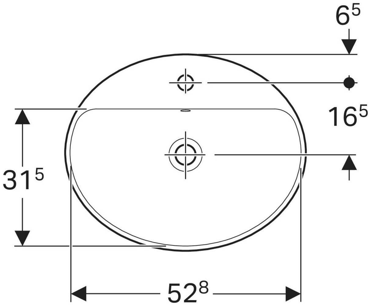 Раковина 55 см GEBERIT VariForm 500.720.01.2 - фотография № 7