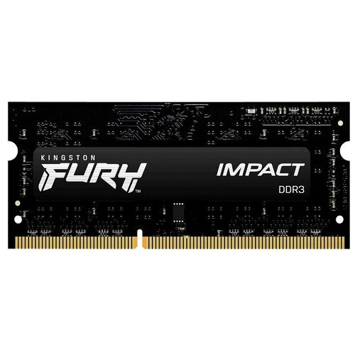 Оперативная память Kingston FURY Impact 4 ГБ DDR3 1866 МГц SODIMM CL11 KF318LS11IB/4 оперативная память so dimm 4 гб ddr3 1866 мгц kingston fury impact black kf318ls11ib 4 pc4 14900