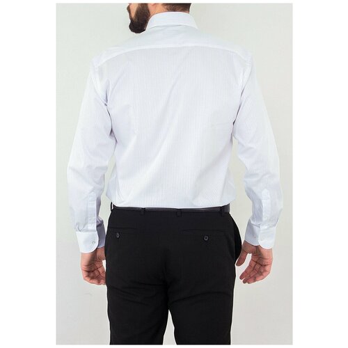 Рубашка мужская длинный рукав BERTHIER BRISTOL133621/Comf-R(0), Прямой силуэт / Сlassic fit, цвет Белый, рост 174-184, размер ворота 45