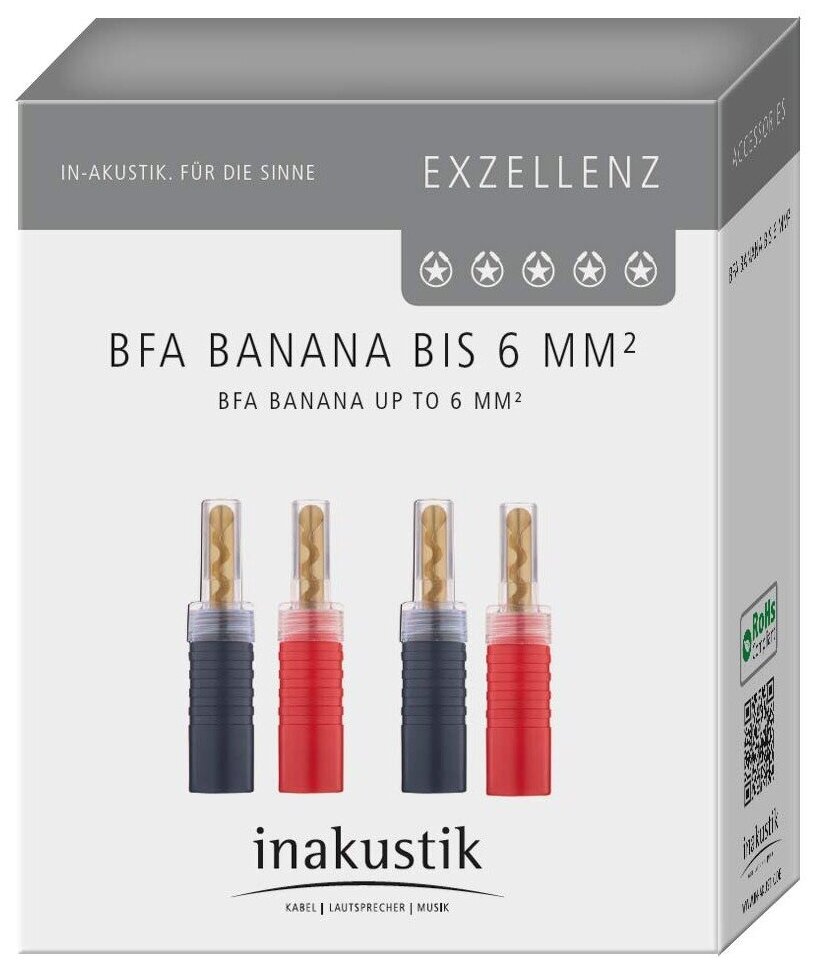 Комплект разъемов Inakustik Exzellenz Banana BFA, 4 Set
