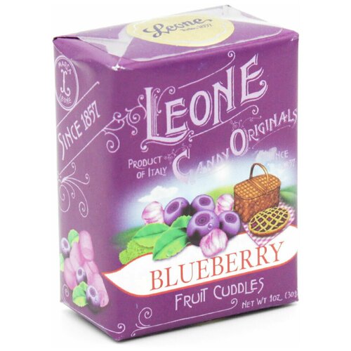 Сахарные конфеты Leone со вкусом черники 30 г, Италия