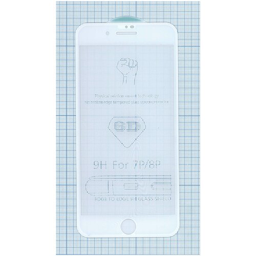 Защитное стекло 6D для Apple iPhone 7/8 Plus белое защитное стекло на iphone 7 plus gh3 hoco закруглённое белое