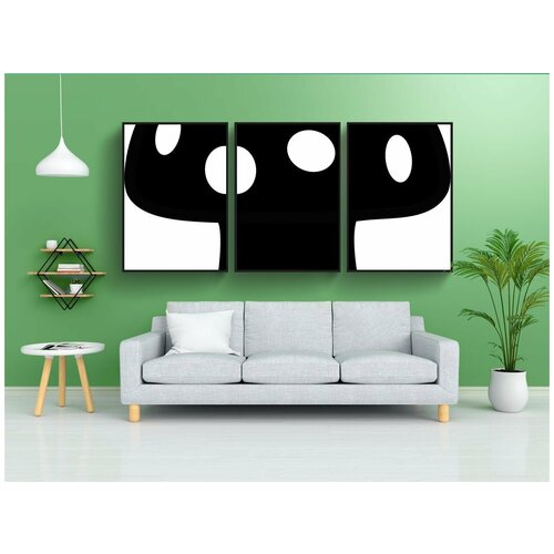 фото Набор модулных постеров для интерьера "гриб, мухомор, грибок" 60x90 см. в тубусе, без рамки lotsprints