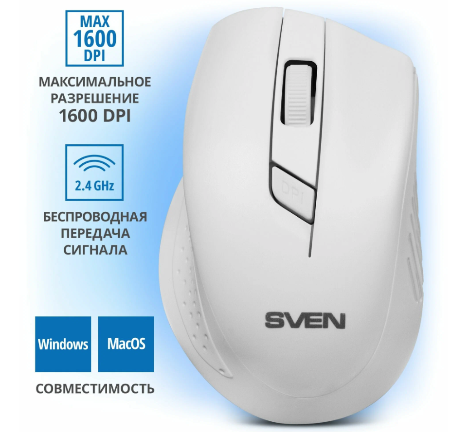 Беспроводная мышь SVEN RX-325 Wireless, белый