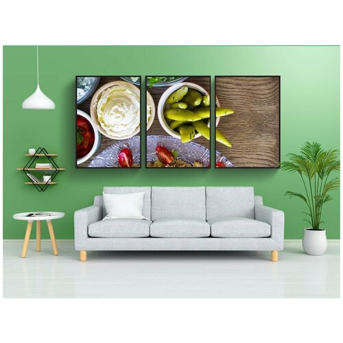 фото Набор модулных постеров для интерьера "кускус, салат, еда" 60x90 см. в тубусе, без рамки lotsprints