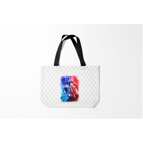 фото Сумка-шоппер / 46х35 см / аниме / атака титанов персонажи атаки титанов. сине красный принт burnettie