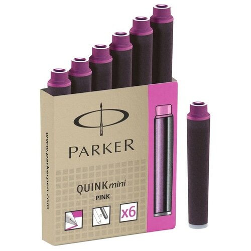 Картриджи Parker Quink Mini Cartridges Z17 с розовыми Pink чернилами S0767260