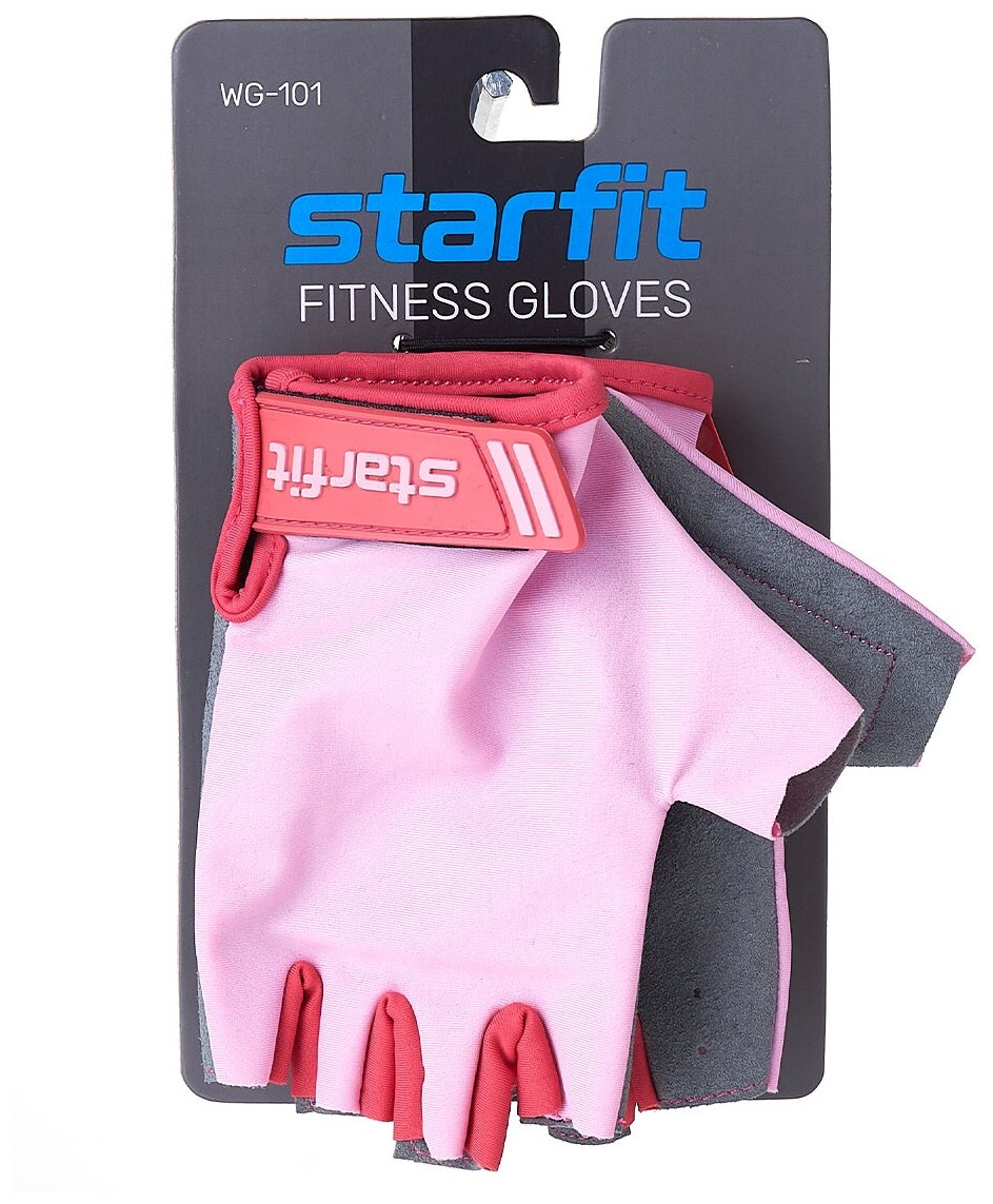 Перчатки для фитнеса Starfit WG-101, нежно-розовый, S