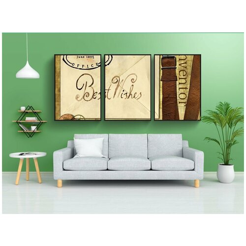фото Набор модулных постеров для интерьера "приветствие, открытка, с наилучшими пожеланиями" 60x90 см. в тубусе, без рамки lotsprints