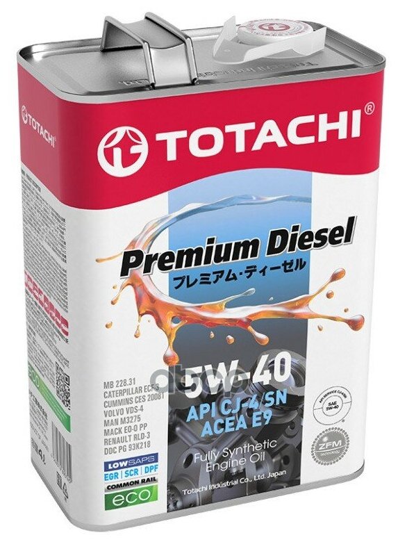 TOTACHI Premium Diesel Cj-4 5w40 Масло Моторное Синт. 4л. Totachi