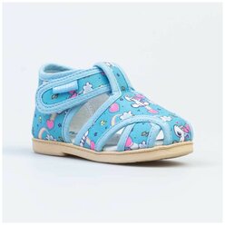 Текстильная обувь для девочек котофей 121045-73 размер 22 цвет голубой
