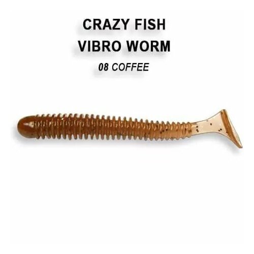 Силиконовая приманка мягкая съедобная Crazy Fish Vibro Worm 2 50 мм 3-50-8-3 8 шт.