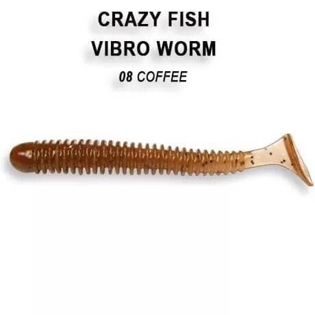 Силиконовая приманка мягкая съедобная Crazy Fish Vibro Worm 2" 50 мм 3-50-8-3 8 шт.
