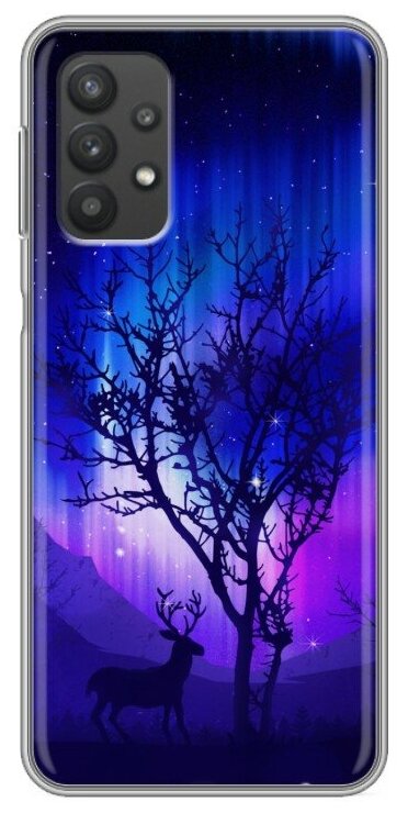 Дизайнерский силиконовый чехол для Samsung Galaxy A32 Северное сияние