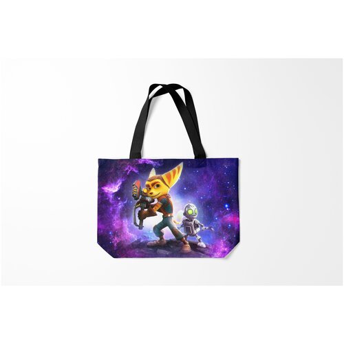 фото Сумка-шоппер / 46х35 см / геймерам / ratchet and clank рэтчет и кланr игра burnettie