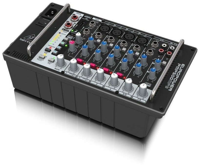 Behringer PMP500MP3 микшер-усилитель 2 х 250Вт 4Ом 8 каналов