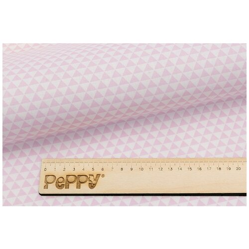 Ткань PePPY БАБУШКИН СУНДУЧОК для пэчворка фасовка 140 г/кв.м треугольники розовый 0.5 м 0.55 м 140 г/м²