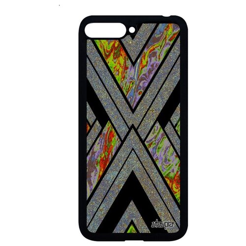 фото Красивый чехол на телефон // huawei y6 2018 // "икс-орнамент" вершина гора, utaupia, серый