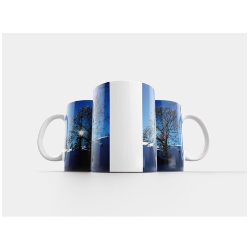 фото Кружка "зимний пейзаж, снег, снежный пейзаж" 320 мл lotsprints