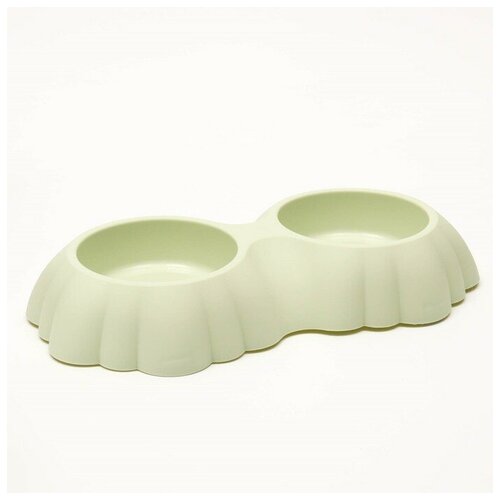Миска пластиковая двойная 384 х 22 х 6 см зелёная 40300₽