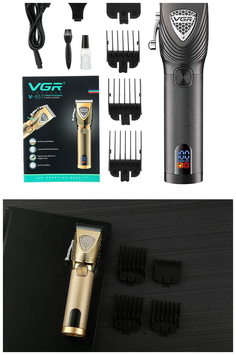 Профессиональная машинка для стрижки волос, бороды и усов VGR V-657 - фотография № 2