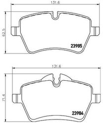 Дисковые тормозные колодки передние TRIALLI PF 4190 для Mini Paceman, Mini Cooper Countryman, Mini Clubman, Mini Cooper (4 шт.)