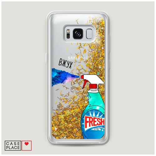 фото Чехол жидкий с блестками samsung galaxy s8 plus модный вжух case place