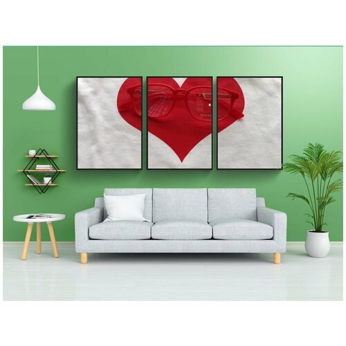 фото Модульный постер "футболка, распечатать, сердце" 180x90 см. из 3х частей в тубусе, без рамки lotsprints