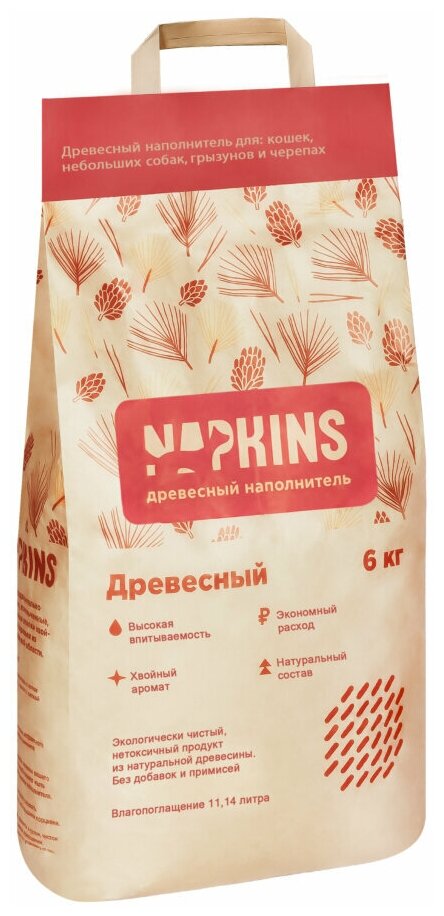 NAPKINS древесный наполнитель, 6 кг - фотография № 1