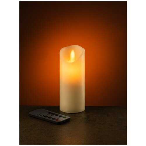 Cветодиодная восковая свеча с имитацией живого пламени, высотой 12,5 см с пультом ДУ